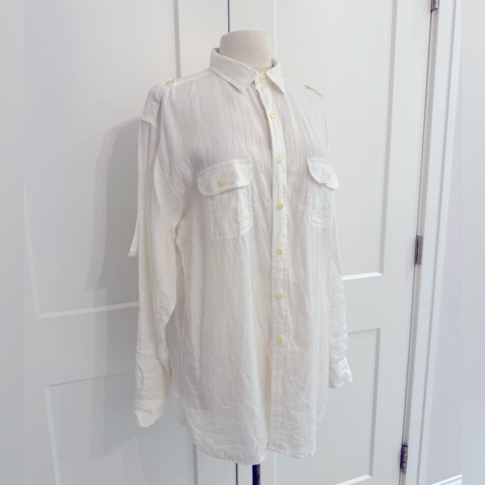 Brooks Brothers Cream Utility Button-Down Shirt